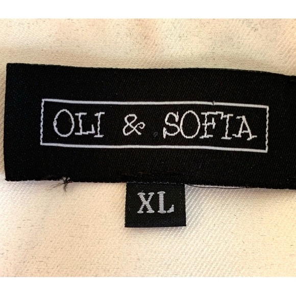 OLI & SOPHIA OFF WHITE SUMMER SPRING DRESSY COAT BRIGHT FLORAL PRINT. WOMEN XL - Picture 7 of 8